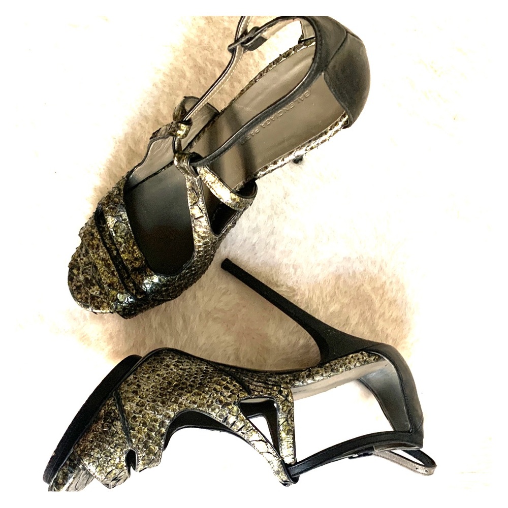 Green Snakeprint Balenciaga Heels